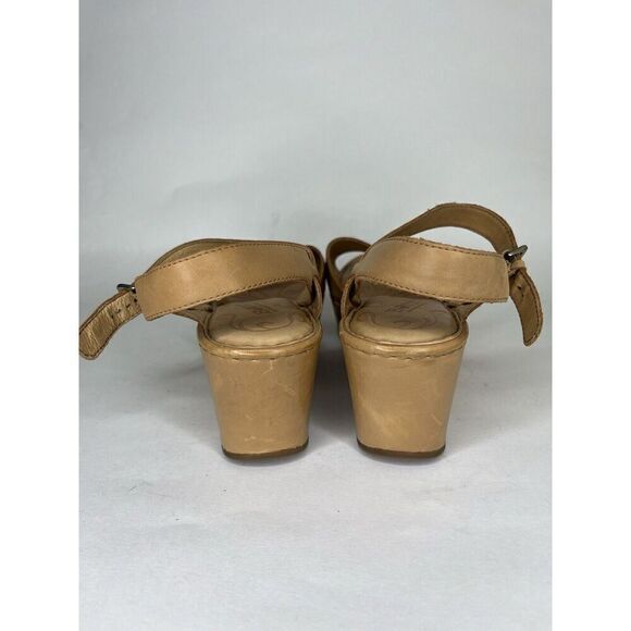 Born Shoes Sandals Heels Platform Ankle Strap Women Size 10M Brown Leather - Picture 7 of 14